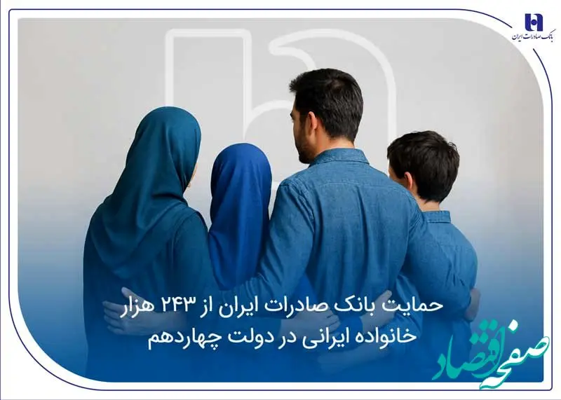 حمایت بانک صادرات ایران از 243 هزار خانواده ایرانی در دولت چهاردهم