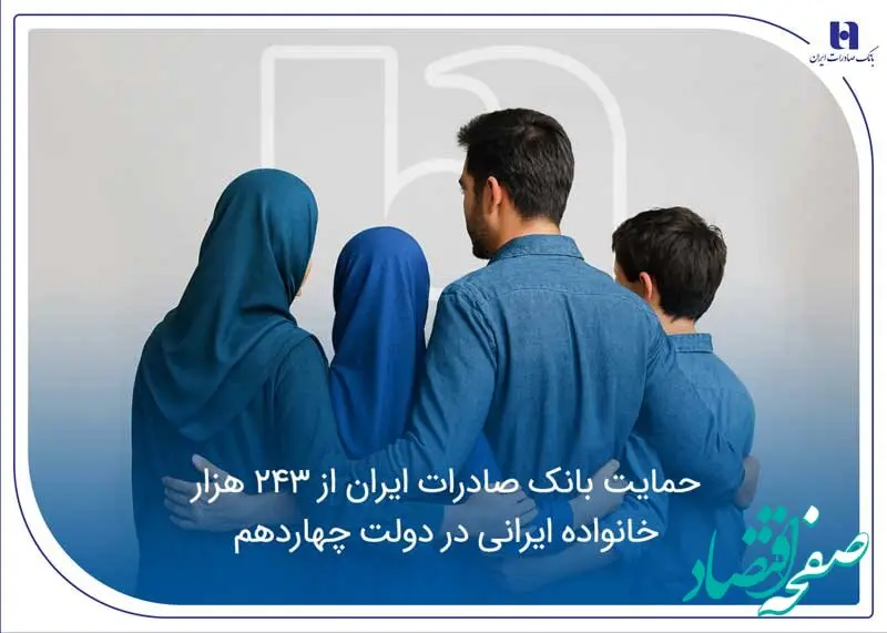 حمایت بانک صادرات ایران از 243 هزار خانواده ایرانی در دولت چهاردهم