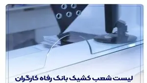 فهرست شعب کشیک بانک رفاه کارگران تهران امروز دوشنبه ۱۱ اسفند ماه 