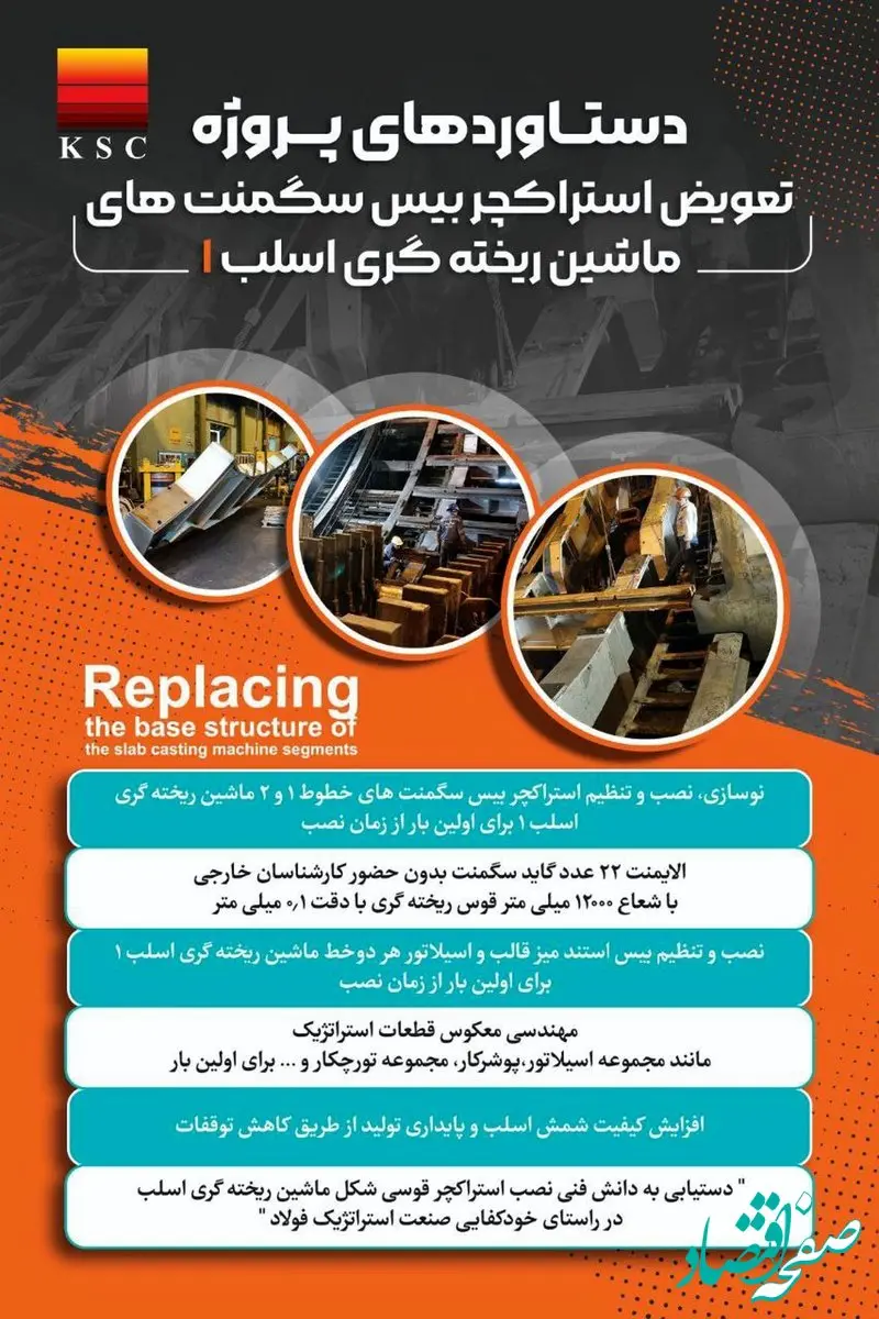 افتخار و شاهکاری دیگر از متخصصان فولاد خوزستان در مسیر پیشرفت؛از تعویض «بیسِ سگمنت» تا نقشه‌ی بومی‌سازی و صرفه‌جویی ارزی در فولاد خوزستان