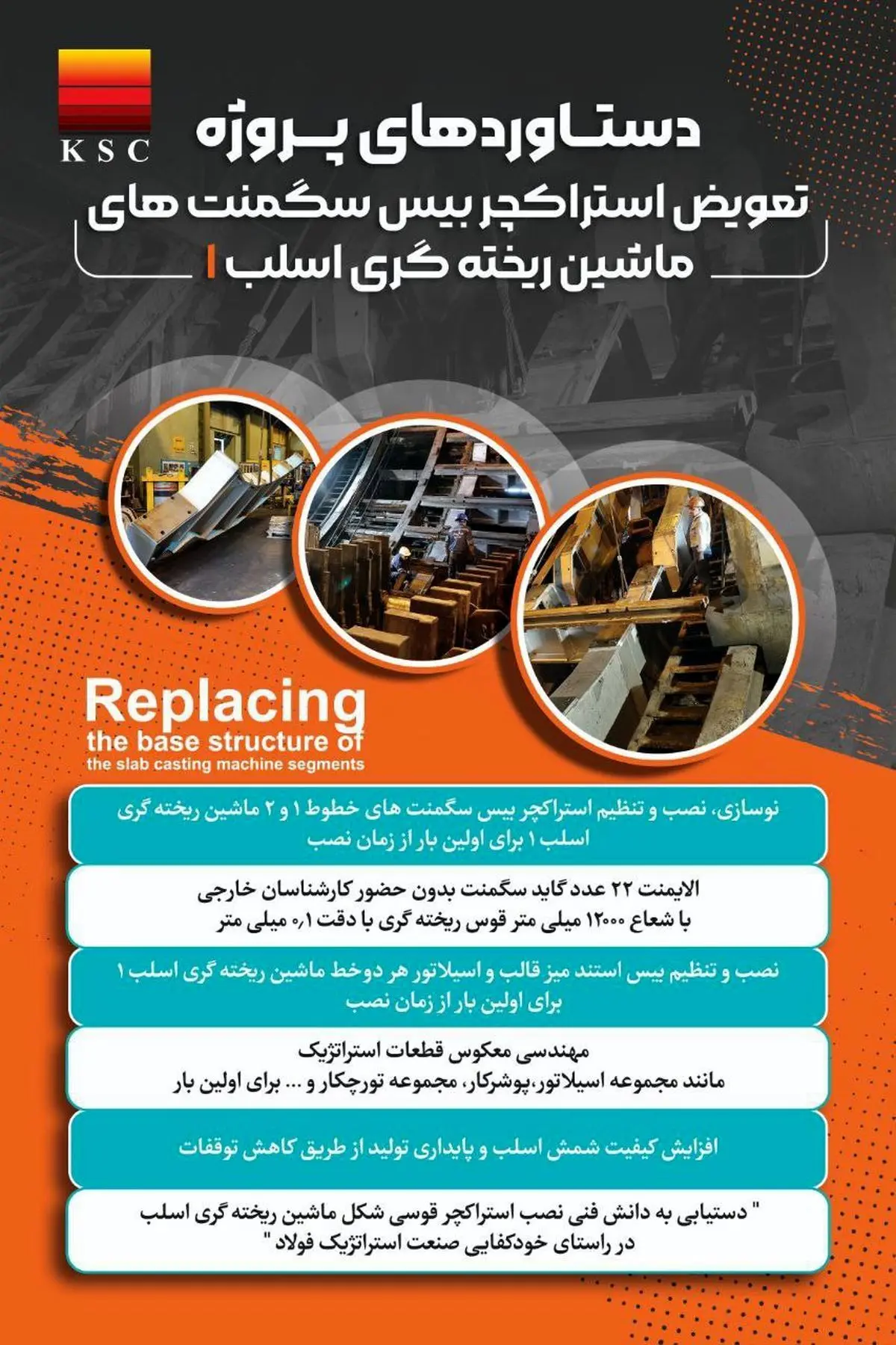 افتخار و شاهکاری دیگر از متخصصان فولاد خوزستان در مسیر پیشرفت؛از تعویض «بیسِ سگمنت» تا نقشه‌ی بومی‌سازی و صرفه‌جویی ارزی در فولاد خوزستان