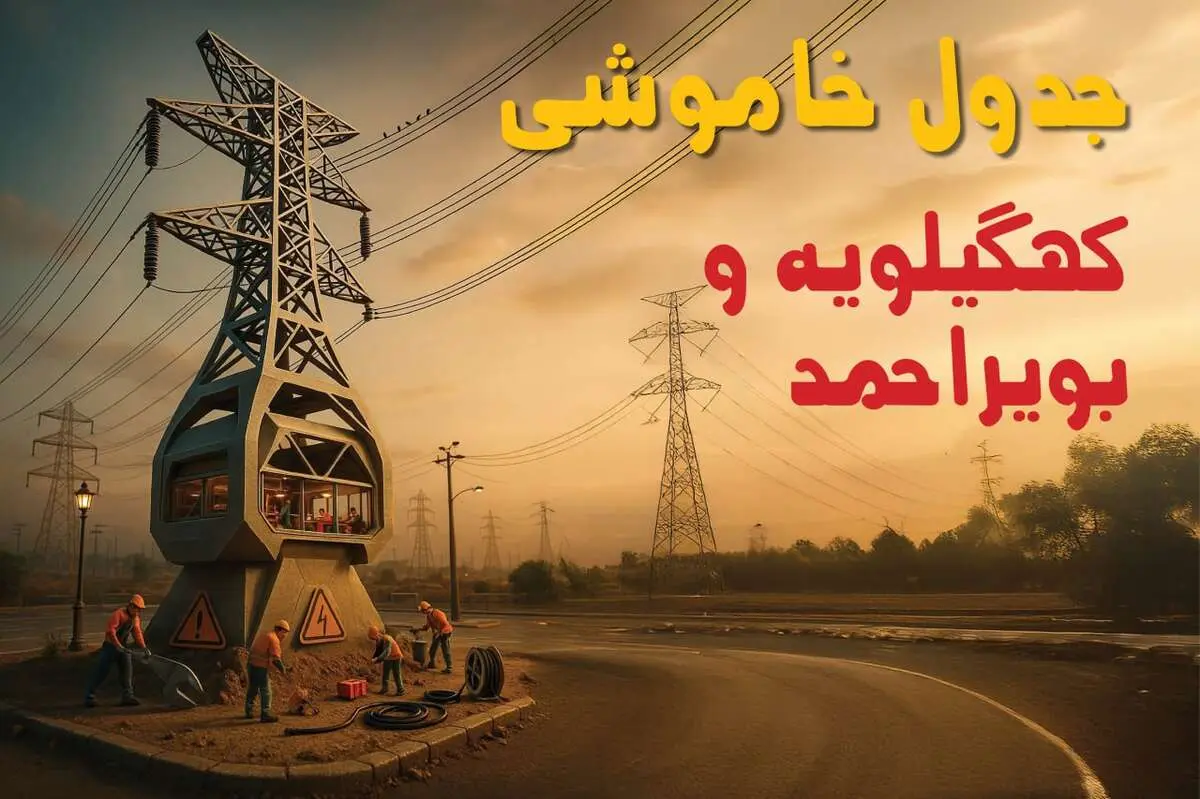 جدول خاموشی برق یاسوج فردا دوشنبه ۱۲ خرداد ۱۴۰۴ + ساعت قطع برق استان کهگیلویه و بویراحمد دوشنبه ۱۲ خرداد