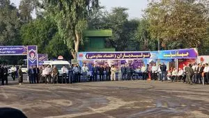 صبحگاه مشترک بسیجیان صنعت فولاد خوزستان