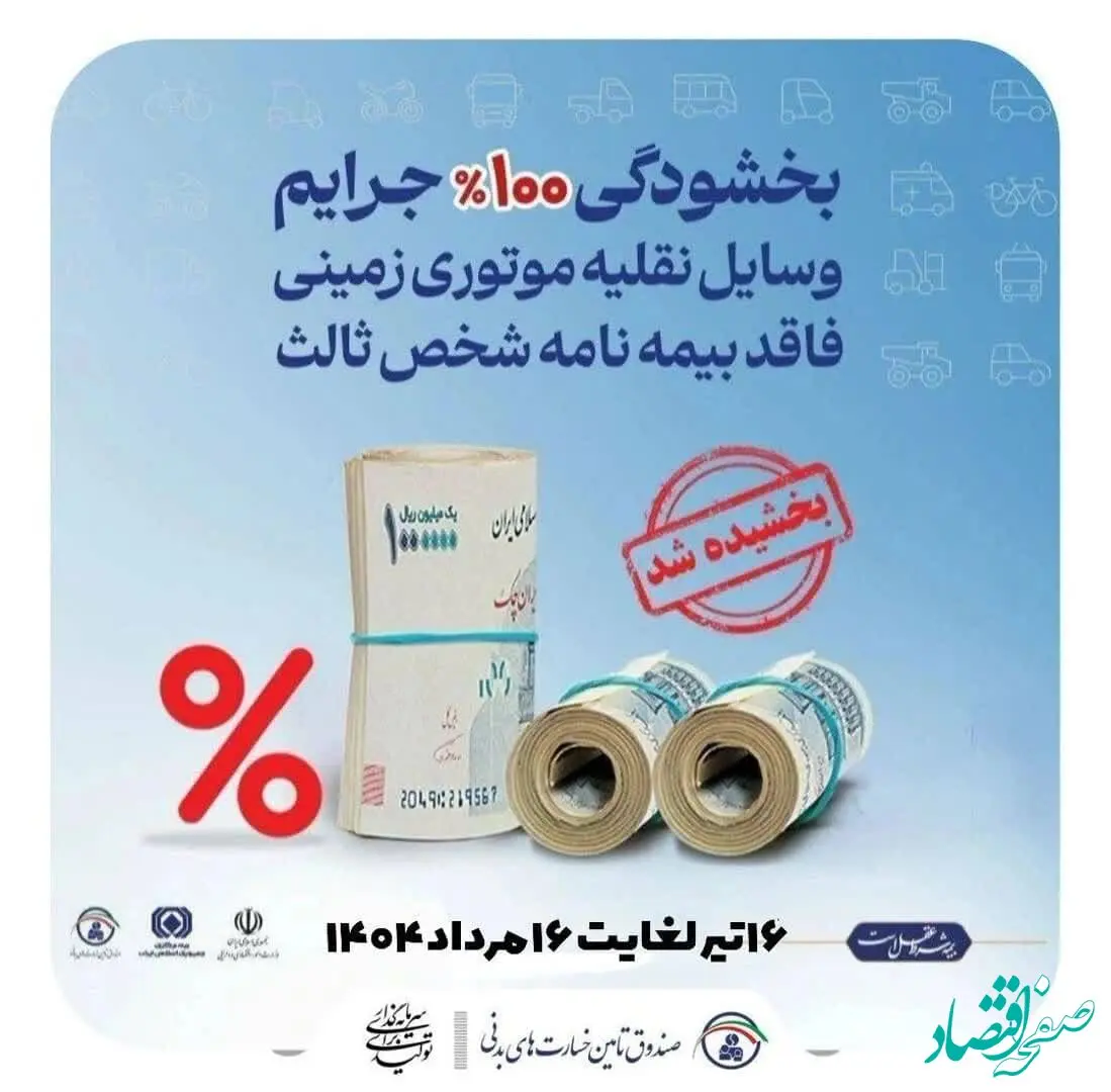 فرصت یک‌ماهه بخشودگی جرایم بیمه‌نامه شخص ثالث ابلاغ شد
