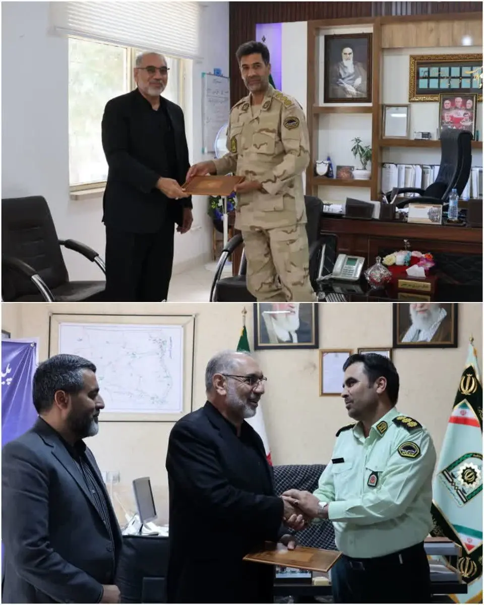 دیدار مدیرعامل منطقه ویژه اقتصادی سرخس با فرمانده هنگ مرزی و فرماندهی نیروی انتظامی شهرستان به مناسبت هفته نیروی انتظامی