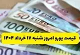 جدیدترین قیمت یورو امروز شنبه ۱۷ خرداد ماه ۱۴۰۴ / یورو ریزش کرد؟ 