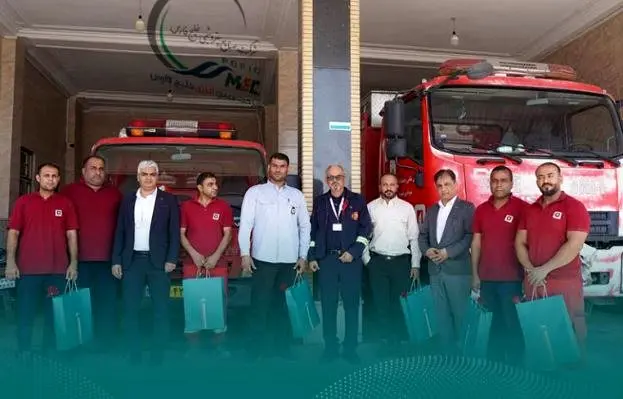 تقدیر شرکت مبین انرژی خلیج فارس از آتش‌نشانان عسلویه و نخل تقی