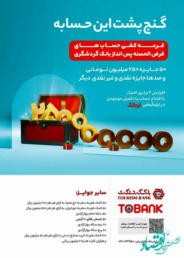 کمتر از دو هفته تا آخرین مهلت افتتاح حساب قر‌ض‌الحسنه بانک گردشگری