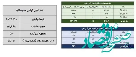 ۱۹فروردین صورت گرفت؛ معامله ۷۲ کیلوگرم شمش نقره در بورس کالا