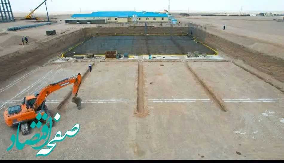 ساخت بزرگترین مخزن بتنی ذخیره آب در پروژه آهن اسفنجی بافق