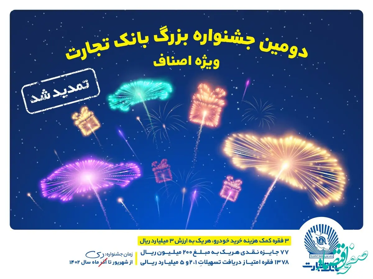 جشنواره اصناف بانک تجارت تمدید شد