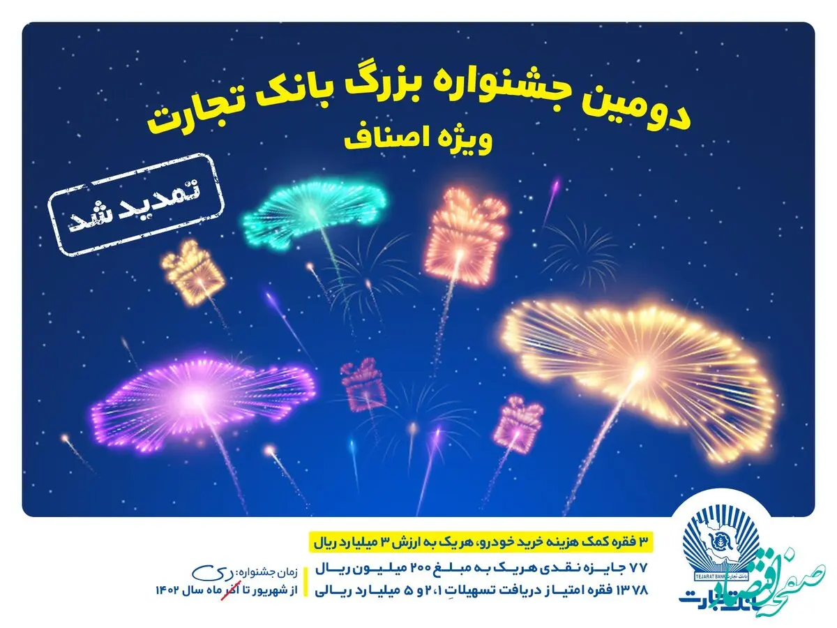 جشنواره اصناف بانک تجارت تمدید شد