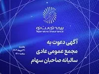 آگهی دعوت به مجمع عمومی عادی سالیانه شرکت بیمه تجارت‌نو