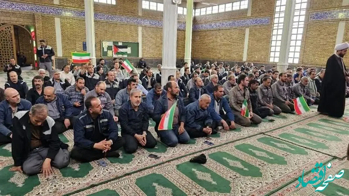 در حمایت از مردم مظلوم فلسطین؛تجمع کارگری محکومیت جنایات رژیم صهیونیستی در ذوب‌آهن اصفهان برگزار شد