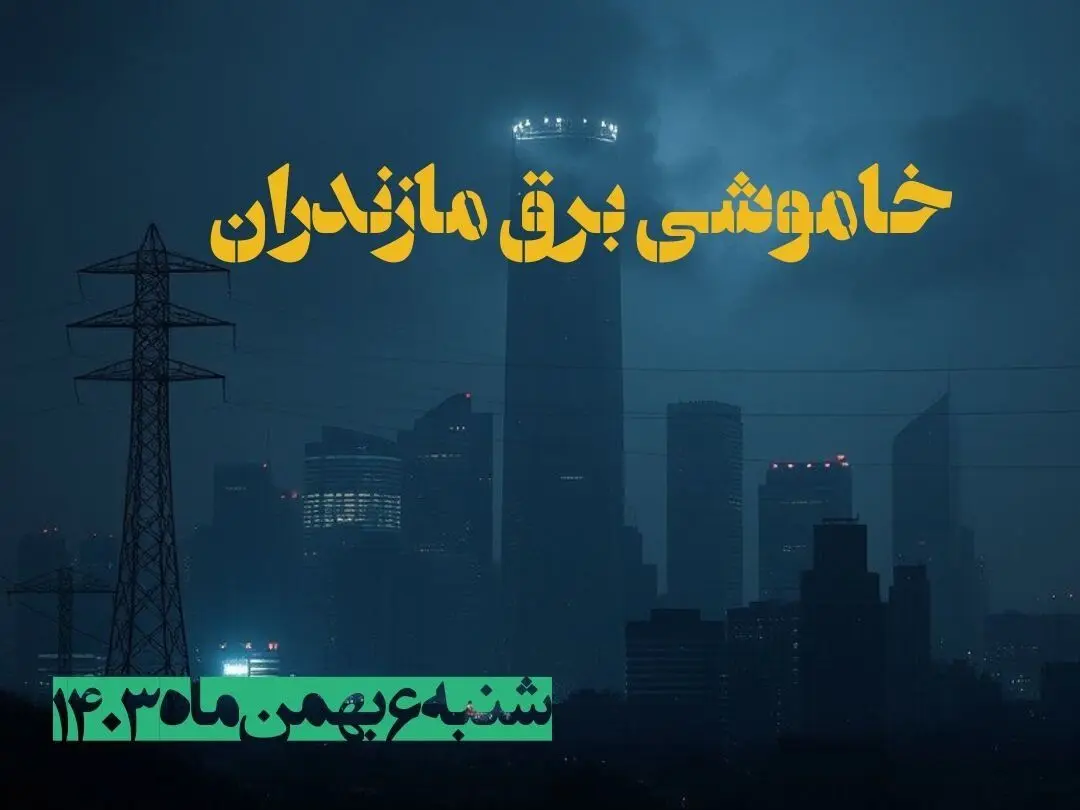 زمان قطعی برق مازندران شنبه ۶ بهمن ماه ۱۴۰۳ | جدول خاموشی برق ساری ۲۴ ساعت آینده اعلام شد
