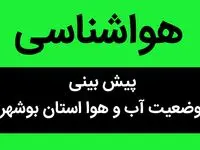 هواشناسی بوشهر ۲۴ ساعت آینده | پیش بینی وضعیت آب و هوا بوشهر فردا سه شنبه ۶ آذر ماه ۱۴۰۳