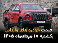 قیمت خودروهای وارداتی امروز یکشنبه ۱۸ مرداد | جدول قیمت خودروهای خارجی