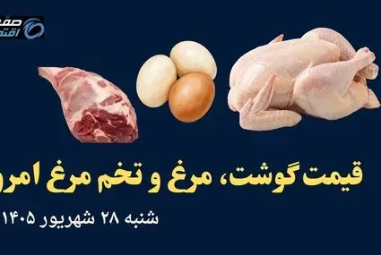 اینفوگرافی | قیمت گوشت، مرغ و تخم مرغ امروز شنبه ۲۸ شهریور + جدول