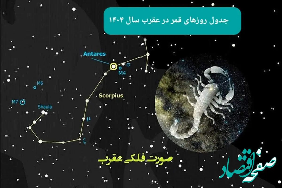 روزهای قمر در عقرب سال ۱۴۰۴ با جدول کامل و دقیق