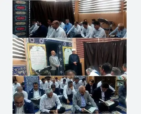 مراسم سوگواری رئیس جمهور و هیأت همراه در نمازخانه سایت جنوبی منطقه ویژه خلیج فارس برگزار شد