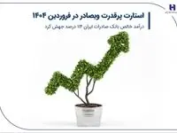 استارت پرقدرت وبصادر در فروردین 1404/ درآمد خالص بانک صادرات ایران 114 درصد جهش کرد