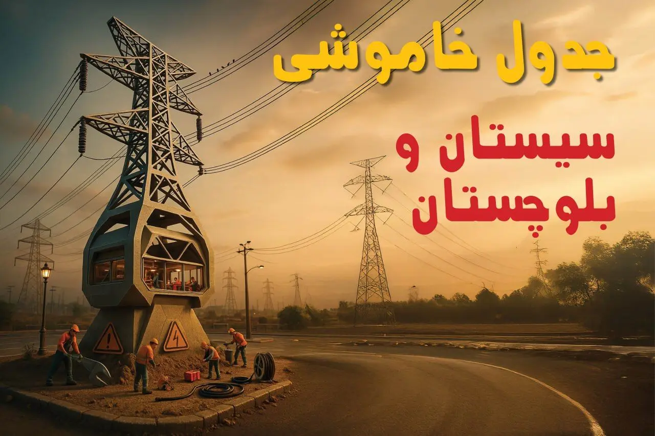 جدول خاموشی برق زاهدان فردا دوشنبه ۱۲ خرداد ۱۴۰۴ + ساعت قطع برق استان سیستان و بلوچستان دوشنبه ۱۲ خرداد