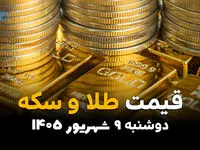 اینفوگرافی | قیمت طلا و سکه امروز دوشنبه ۹ شهریور | آخرین قیمت طلای ۱۸ عیار و سکه