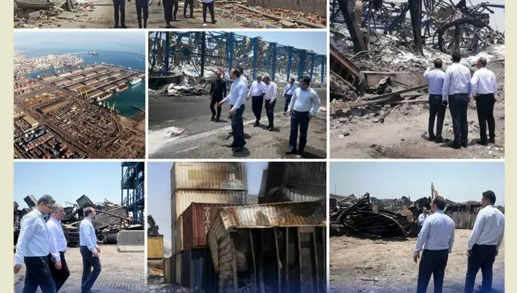 حضور مدیر عامل بیمه کوثر در محل حادثه انفجار اسکله بندر شهید رجایی