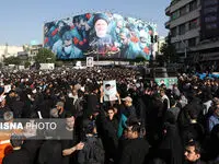 ناطق نوری و محسن رضایی در مراسم تشییع پیکر رئیسی +عکس
