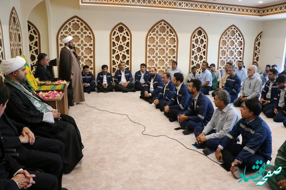  حضور کاروان خادمین حرم مطهر حضرت امام رضا (ع) در شرکت صبا فولاد خلیج فارس