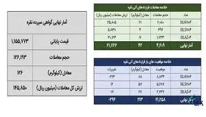 معامله ۱۶۸ کیلوگرم شمش نقره در بورس کالا