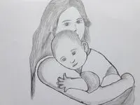 نقاشی روز مادر جدید ، ساده و زیبا برای ایده و رنگ آمیزی
