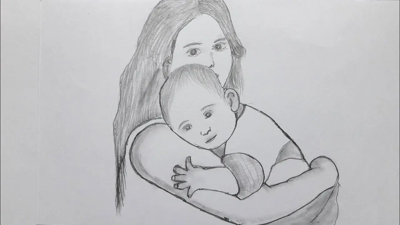 نقاشی روز مادر جدید ، ساده و زیبا برای ایده و رنگ آمیزی