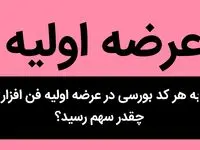 به هر کد بورسی در عرضه اولیه فن افزار چقدر سهم رسید؟