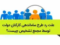 علت رد طرح ساماندهی کارکنان دولت توسط مجمع تشخیص چیست؟ 
