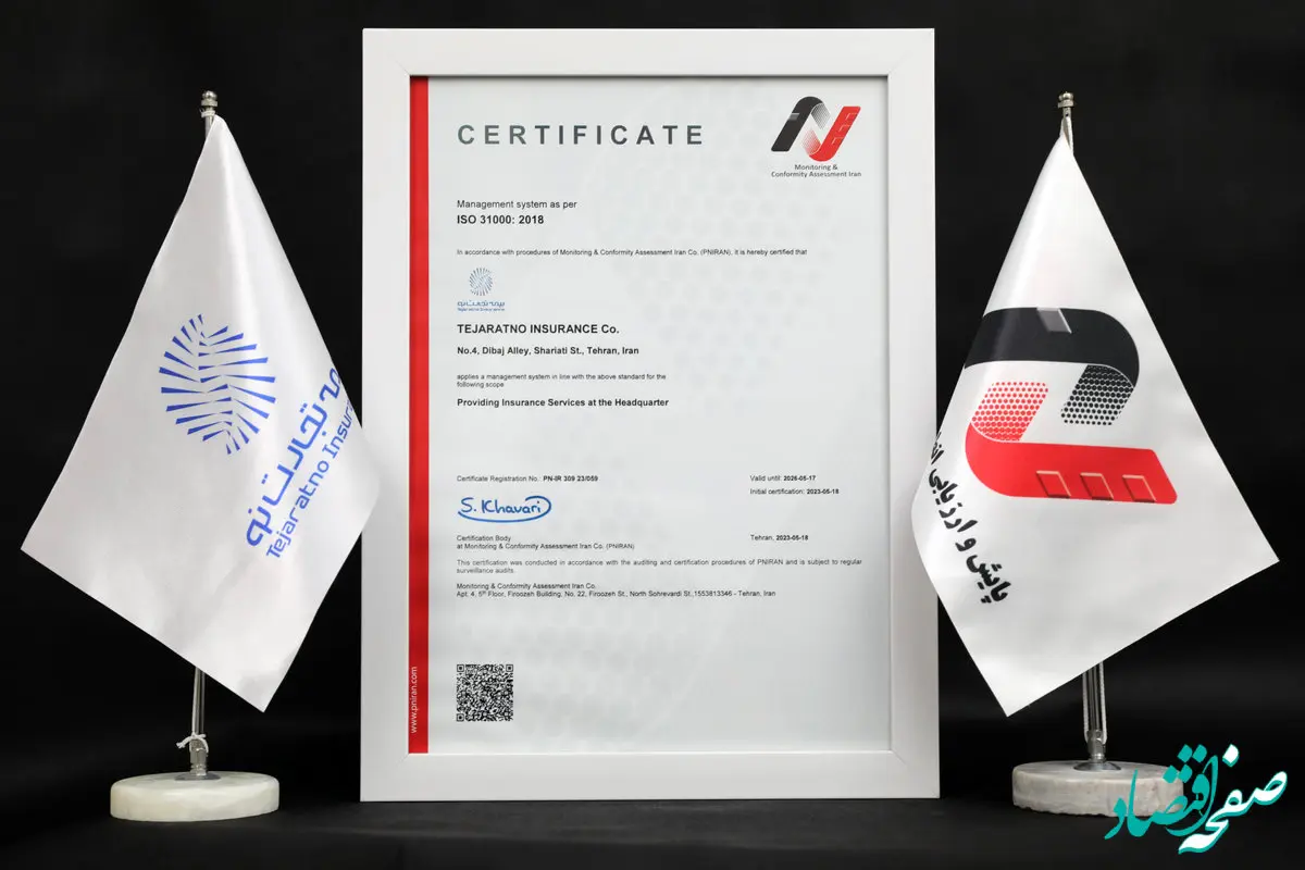 بیمه تجارت‌نو موفق به تمدید گواهینامه استاندارد ISO31000 شد