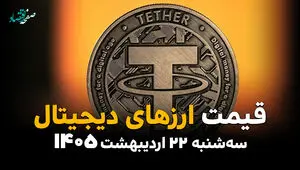 بازار رمزارزها امروز سه شنبه ۲۲ اردیبهشت ۱۴۰۵؛ بیت کوین در آستانه ۸۱ هزار دلاری، تتر ۱۸۳ هزار و ۴۵۰ تومانی ثبت شد