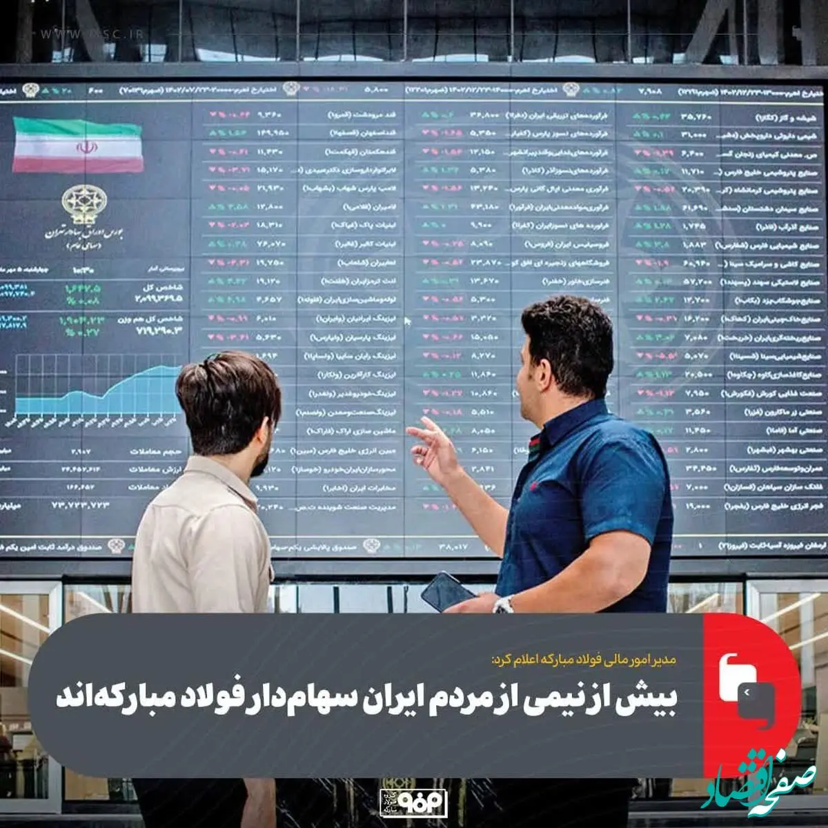 مدیر امور مالی فولاد مبارکه اعلام کرد:بیش از نیمی از مردم ایران سهام‌دار فولاد مبارکه‌اند