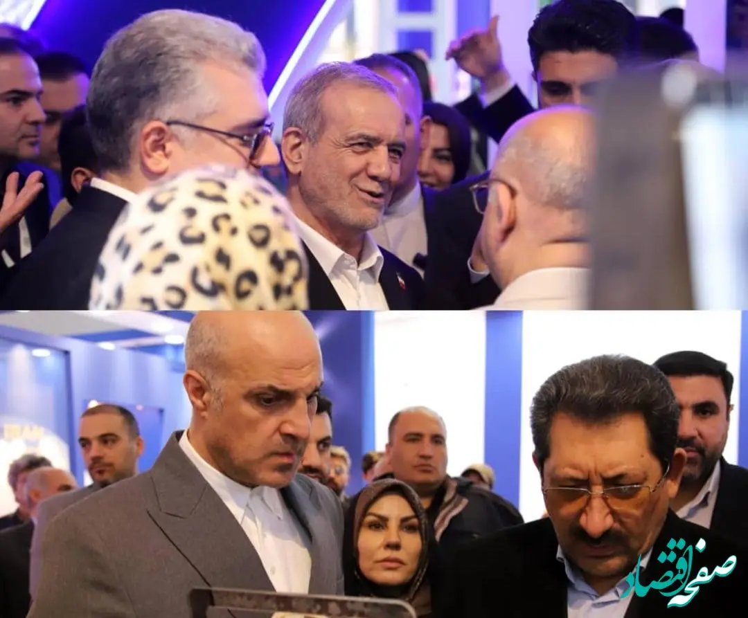 بازدید رئیس جمهور و وزیر صمت از غرفه های مناطق آزاد