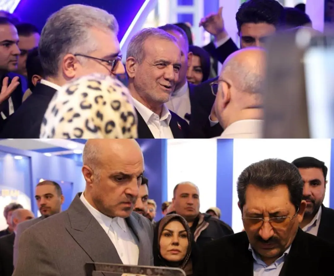 بازدید رئیس جمهور و وزیر صمت از غرفه های مناطق آزاد