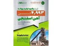ثبت رکورد تولید روزانه ۴ هزار و ۹۹۳ تن آهن اسفنجی در مجتمع فولاد سبای فولاد مبارکه