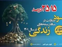 25.15 درصد سود مشارکت بیمه های زندگی بیمه کوثر در سال 1401