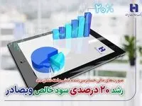 رشد ۲۰ درصدی سود خالص وبصادر