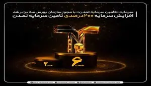 افزایش سرمایه 200درصدی تامین سرمایه تمدن