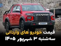 قیمت خودروهای وارداتی امروز ۳ شهریور؛ آخرین قیمت خودروهای خارجی در بازار