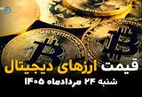 قیمت ارزهای دیجیتال امروز شنبه ۲۴ مرداد | آخرین قیمت بیت‌کوین، اتریوم و رمزارزها