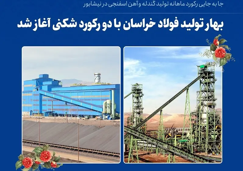 بهار تولید فولاد خراسان با‌ دو رکورد شکنی آغاز شد