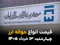 قیمت حواله دلار امروز چهارشنبه ۱۳ خرداد ۱۴۰۵ | حواله دلار و یورو چند؟ 