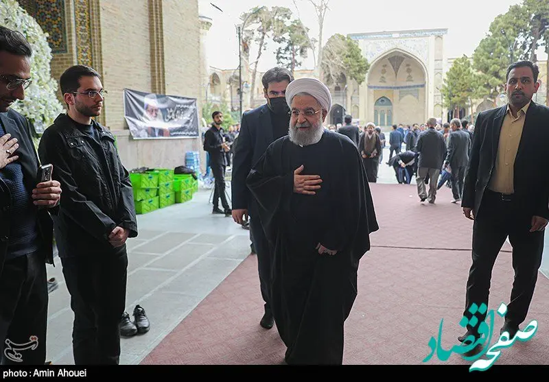 حسن روحانی در مراسم ترحیم آیت‌الله محمد امامی کاشانی
