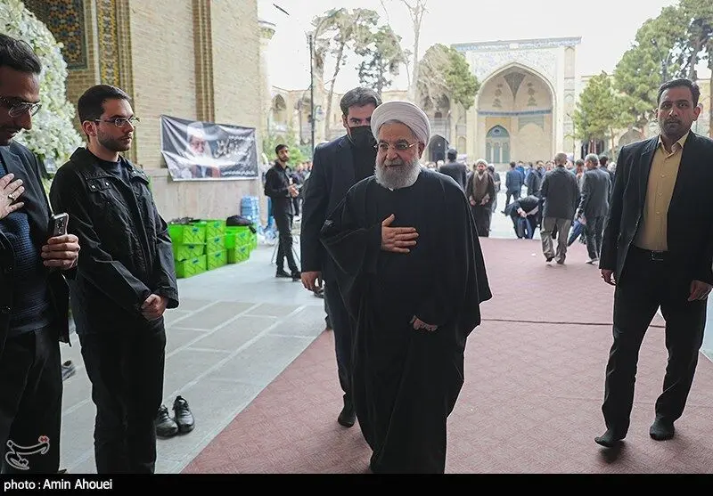 حسن روحانی در مراسم ترحیم آیت‌الله محمد امامی کاشانی